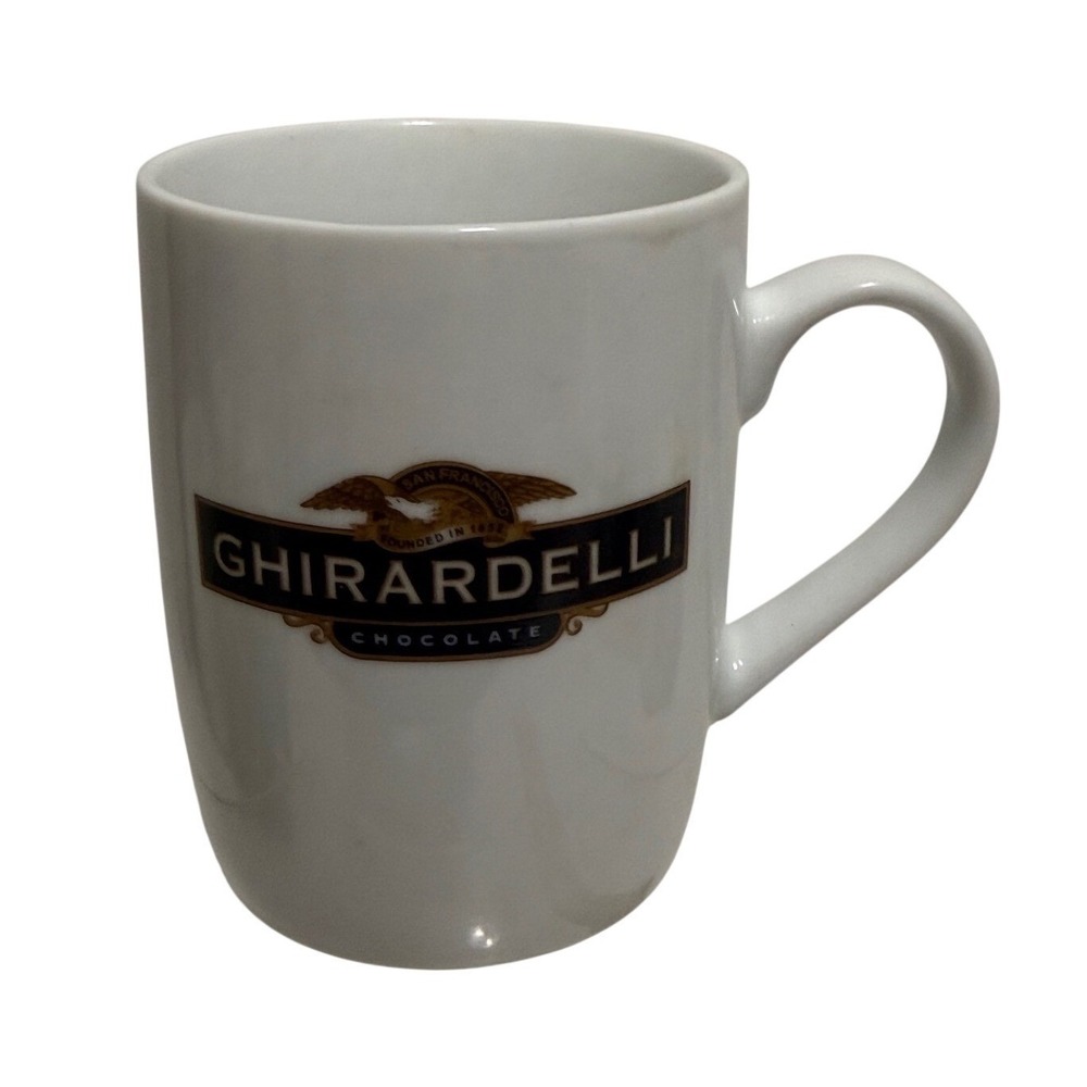 Ghirardelli Chocolate White Ceramic Coffee Mug 2016 Logo San Francisco 4 Inch